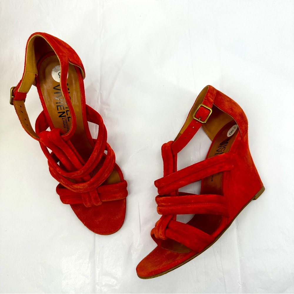 Michel Vivien Chausseur A Paris Suede Wedge Sandal Made in Italy